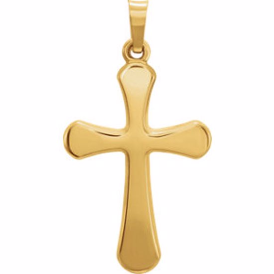 86342:60002:P 14kt Yellow 31.7x16.6mm Cross Pendant 