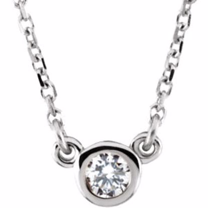 61134:60051:P 14kt White Forever Brilliant Moissanite 16" Necklace