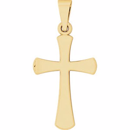 R41276:1005:P 14kt Yellow 23.2x11.4mm Cross Pendant