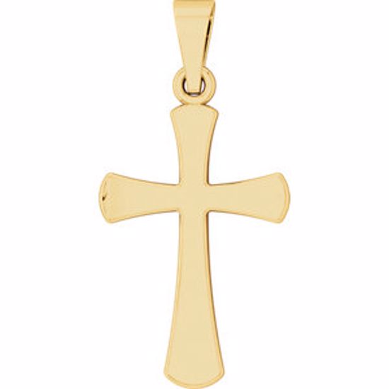 R41276:1005:P 14kt Yellow 23.2x11.4mm Cross Pendant