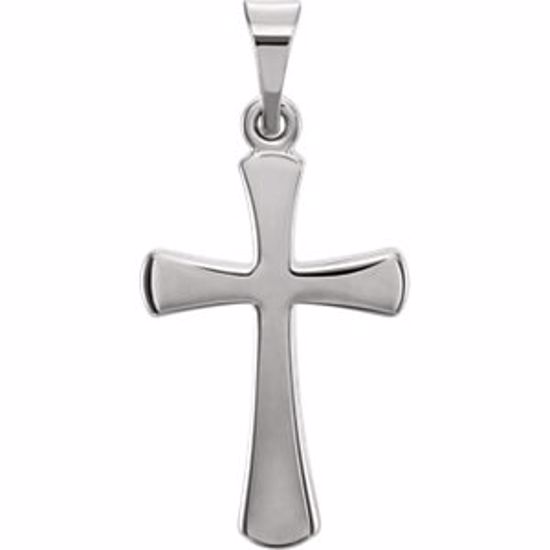 R41276:1007:P Sterling Silver 23.2x11.4mm Cross Pendant