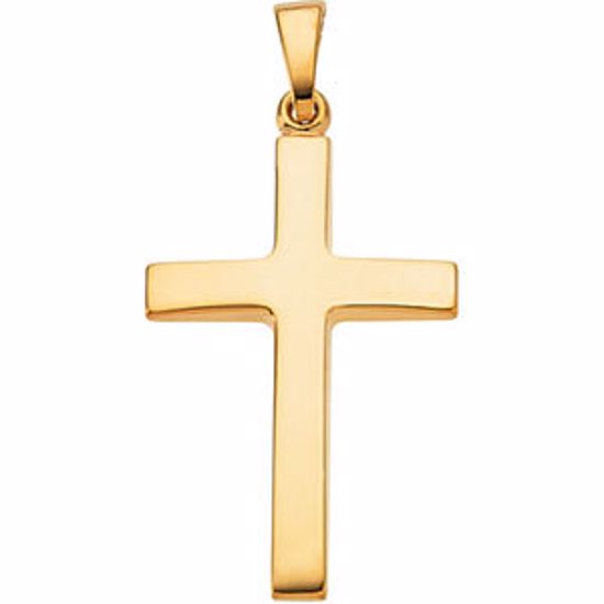 R41279:1005:P 14kt Yellow 24.2x11.7mm Cross Pendant