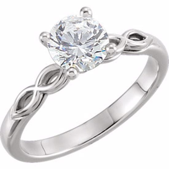 652068:70000:P 14kt White 6.5mm Round Forever Brilliant® Moissanite Ring