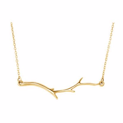 86311:102:P 14kt Yellow Branch 16" Bar Necklace