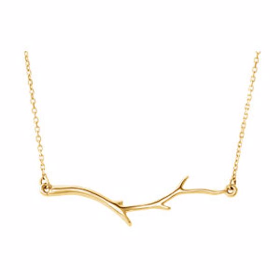 86311:102:P 14kt Yellow Branch 16" Bar Necklace