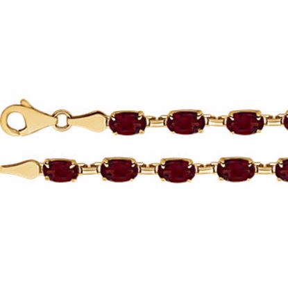 651539:60000:P 14kt Yellow Mozambique Garnet 7" Bracelet