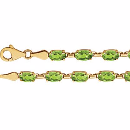 651539:60001:P 14kt Yellow Peridot 7" Bracelet
