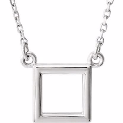 86324:1001:P 14kt White Square 16.5" Necklace