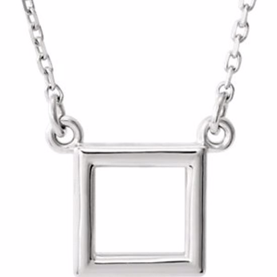 86324:1001:P 14kt White Square 16.5" Necklace