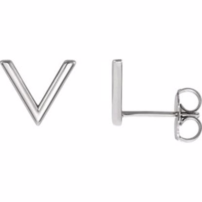 86323:109:P Platinum "V" Earrings