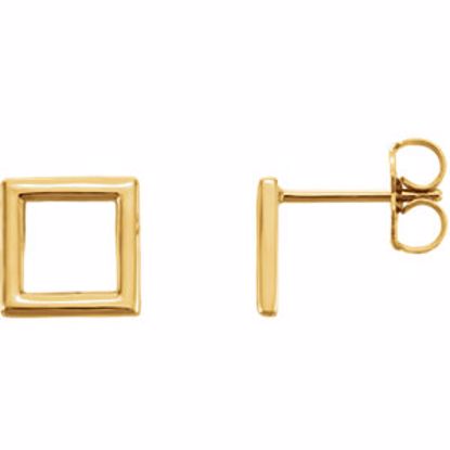 86325:107:P 14kt Yellow Square Earrings 