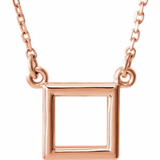 86324:1003:P 14kt Rose Square 16.5" Necklace