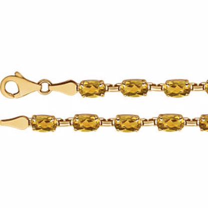 651539:60003:P 14kt Yellow Citrine 7" Bracelet