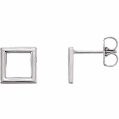 86325:110:P Sterling Silver Square Earrings 