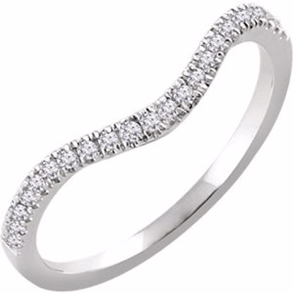 652110:101:P 14kt White 1/4 CTW Diamond Band for 5.2mm Round Engagement Ring