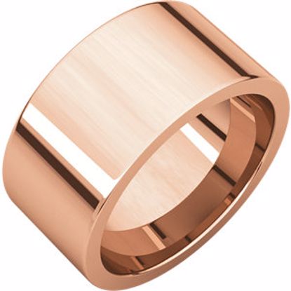 FIR11.5:100:P 14kt Rose 10mm Flat Comfort Fit Band
