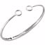 652117:60001:P 14kt White Hinged Circle Bangle 7" Bracelet