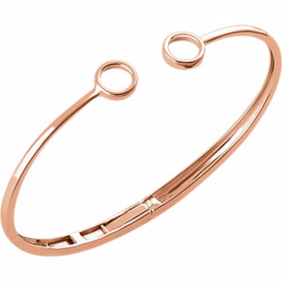 652117:60002:P 14kt Rose Hinged Circle Bangle 7" Bracelet