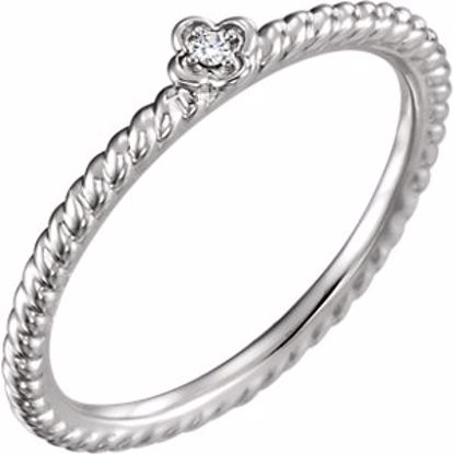 652125:60001:P 14kt White .01 CTW Diamond Stackable Ring