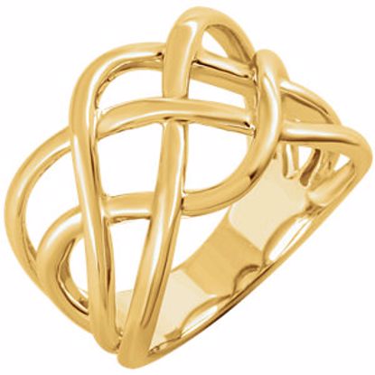 652120:60000:P 14kt Yellow Criss-Cross Ring