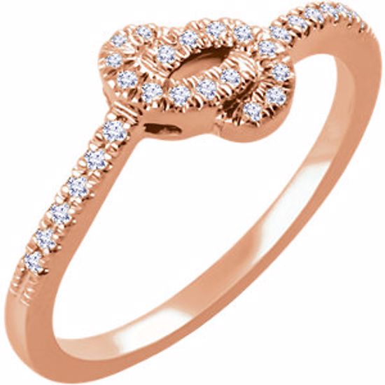 652130:60002:P 14kt Rose 1/6 CTW Diamond Knot Ring