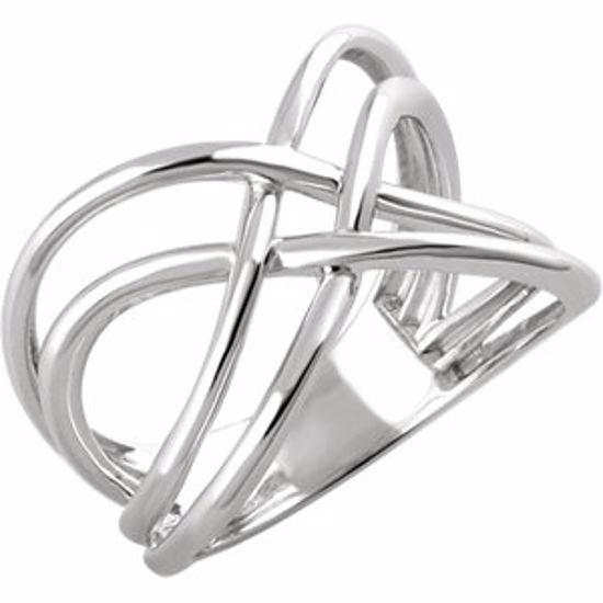 652122:60001:P 14kt White Freeform Ring