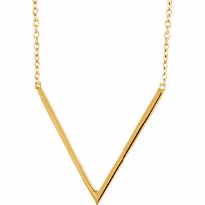 652132:60000:P 14kt Yellow "V" 16-18" Necklace 