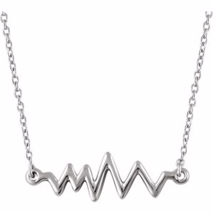 652133:60001:P 14kt White Heartbeat 16-18" Necklace 