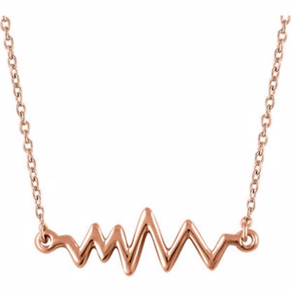 652133:60002:P 14kt Rose Heartbeat 16-18" Necklace 