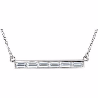 86361:6003:P Platinum 3/4 CTW Diamond 17" Bar Necklace