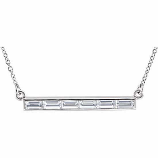 86361:6003:P Platinum 3/4 CTW Diamond 17" Bar Necklace