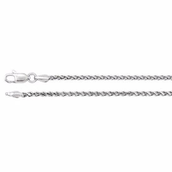 CH521:70002:P Sterling Silver 2mm Diamond Cut Wheat 18" Chain