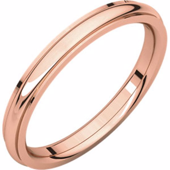 IRE6.5:209:P 14kt Rose 2.5mm Comfort Fit Edge Band 