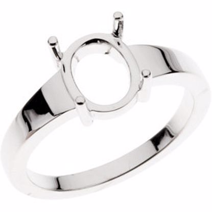 71402:1000130:P Sterling Silver 14x10mm Oval Solitaire Ring Mounting