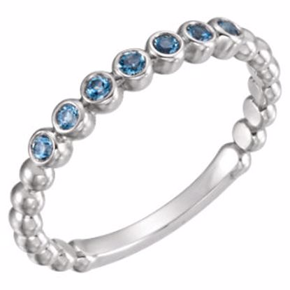 71813:603:P Platinum Aquamarine Stackable Ring 