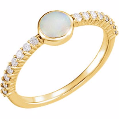 71823:601:P 14kt Yellow Opal & Diamond Ring