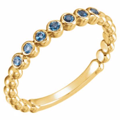 71813:601:P 14kt Yellow Aquamarine Stackable Ring 