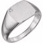 9832:600:P 14kt White .006 CTW Diamond Men's Signet Ring