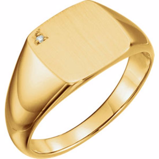 9832:601:P 14kt Yellow .006 CTW Diamond Men's Signet Ring