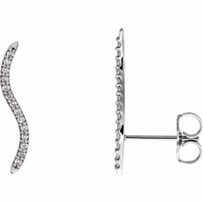 86371:603:P Platinum 1/6 CTW Diamond Wavy Ear Climbers 