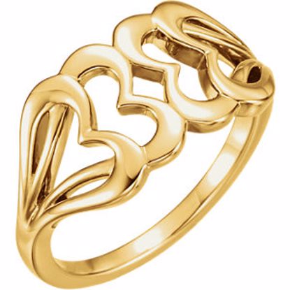 51576:102:P 14kt Yellow Heart Ring