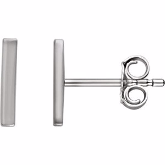 651868:103:P Platinum Vertical Bar Earrings