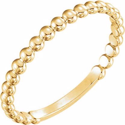 51608:1002:P 14kt Yellow 2mm Stackable Bead Ring