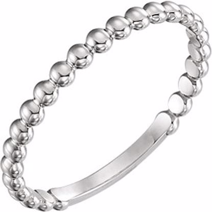 51608:1004:P Platinum 2mm Stackable Bead Ring
