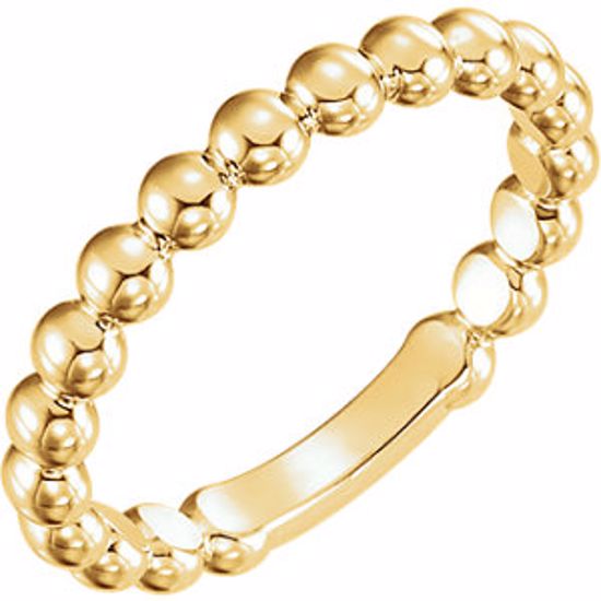 51608:1014:P 14kt Yellow 3mm Stackable Bead Ring