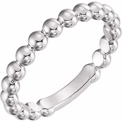 51608:1016:P Platinum 3mm Stackable Bead Ring