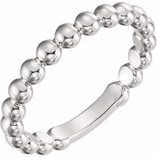 51608:1016:P Platinum 3mm Stackable Bead Ring