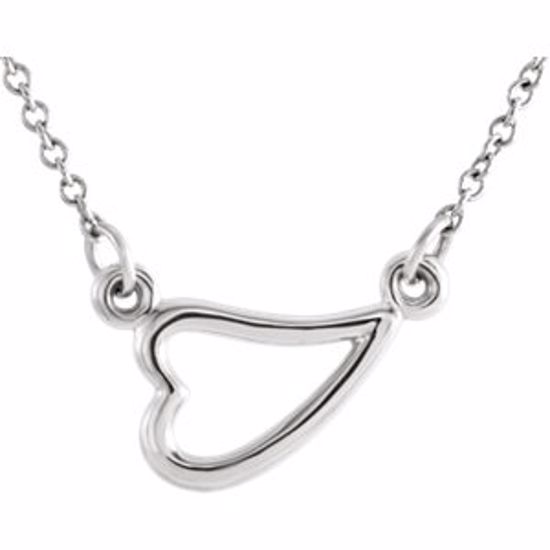 86418:104:P Sterling Silver Heart 16-18" Adjustable Necklace