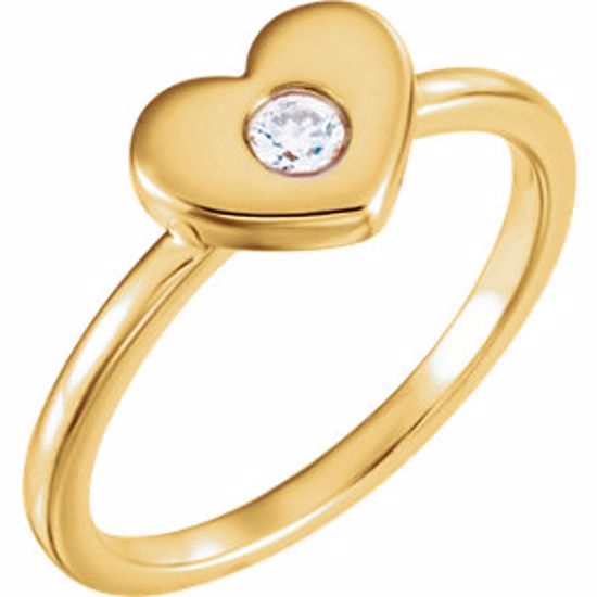 122822:601:P 14kt Yellow 1/10 CTW Diamond Heart Ring 