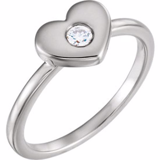 122822:603:P Sterling Silver 1/10 CTW Diamond Heart Ring 